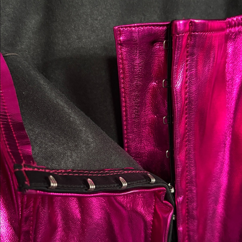 Betsey Johnson Pink Metallic Mini Dress Large Y2K Party Club Barbiecore - Picture 4 of 9